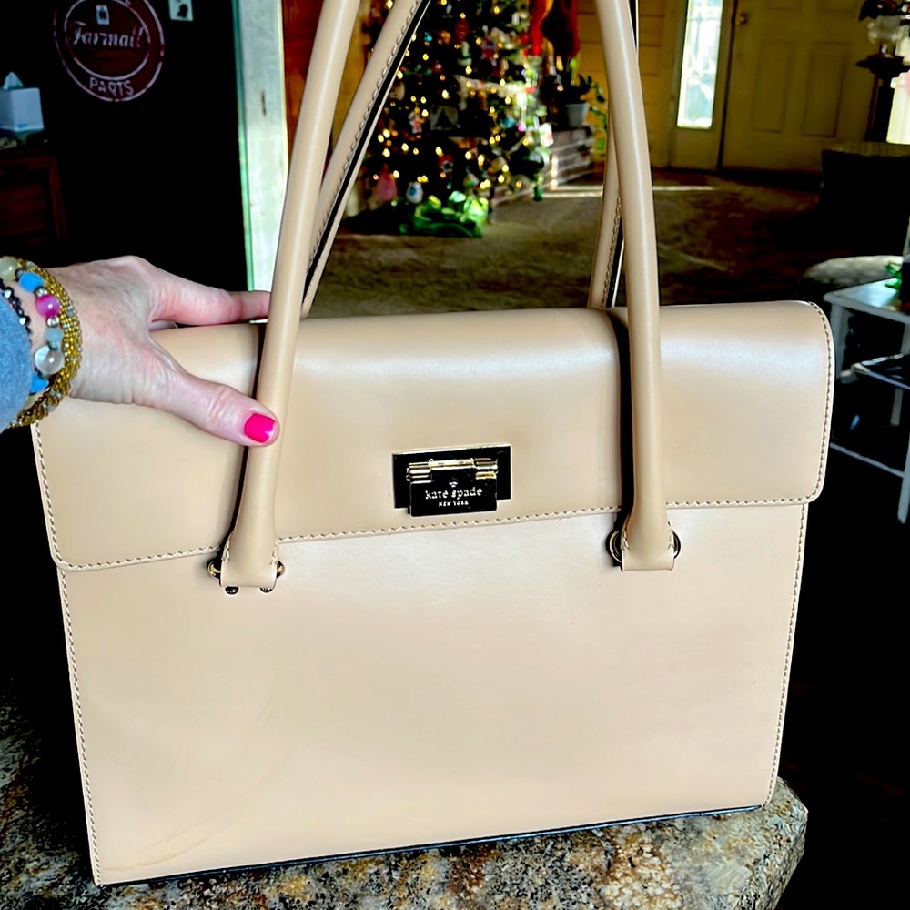 Kate spade light tan purse.